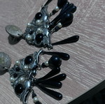 Vintage earrings like new, black and silver