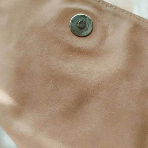 Shoulder bag made of genuine suede like new, hand painted