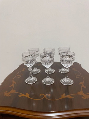 Crystal Liqueur Glasses Set of 6 New Vintage 11.5x5 cm