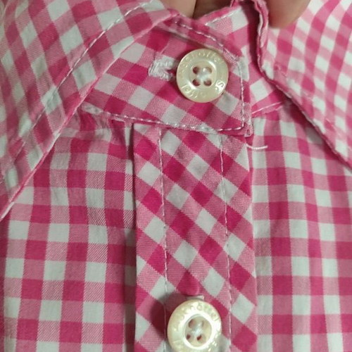 Schoeffel women's pink-white checkered shirt like new, size L/XL