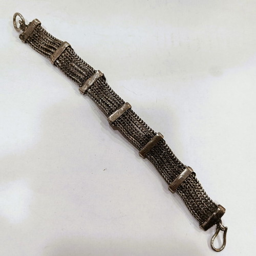 Vintage Byzantine design bracelet with triple weave and floral rosettes like new