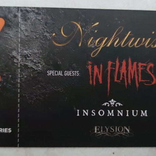 Hard Copy Ticket Nightwish In Flames Insomnium Elysion Release Festival 07/06/23 like new