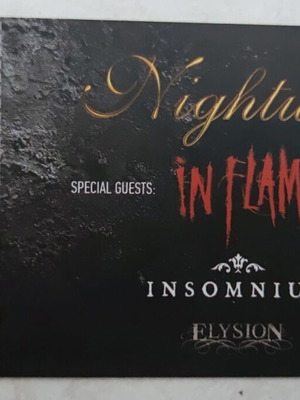 Hard Copy Ticket Nightwish In Flames Insomnium Elysion Release Festival 07/06/23 like new