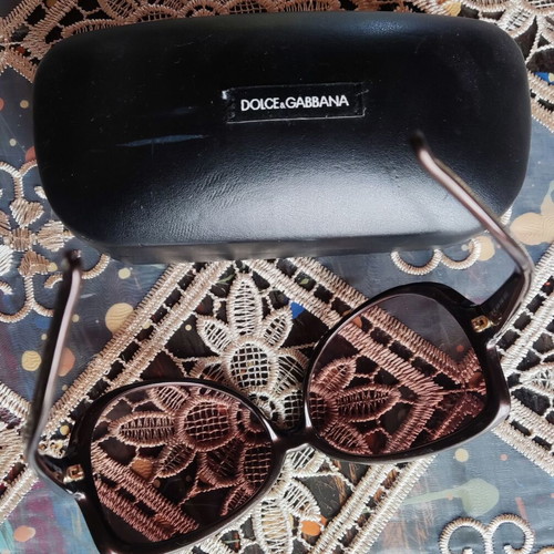Dolce & Gabbana DG 6035 women's sunglasses used, brown oversized frame