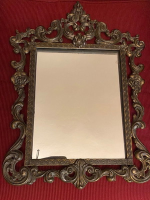 Μπρούτζινος καθρέφτης παλαιός αντίκα μεταχειρισμένος 0,49x0,36