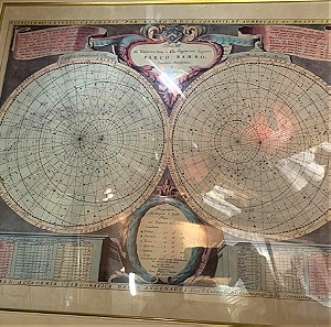 VICENZO CORONELLI αστρολογικός χάρτης αναγεννησιακός του 1700 σπανιότατος