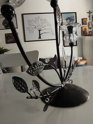 Black three-candle candlestick like new