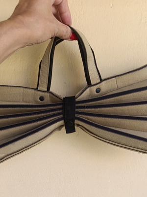 Issey Miyake τσάντα accordion pleated vintage σαν καινούργιο, μπεζ και καφέ