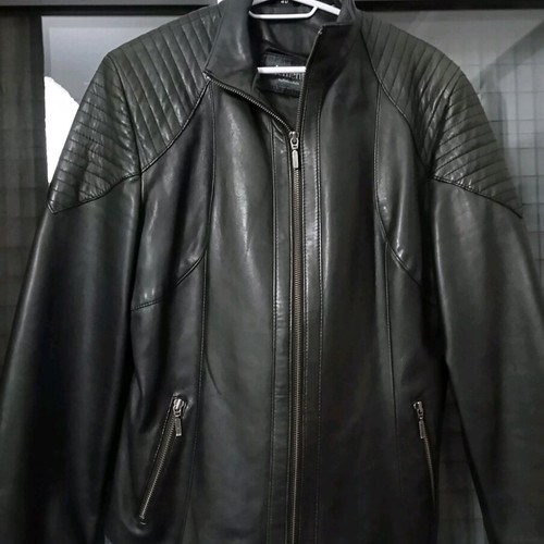Element leather biker jacket, black, size L