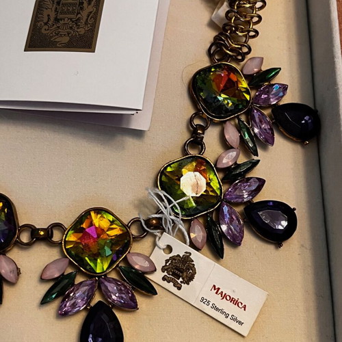 Faux Bijoux Majorica multicolor necklace used with box