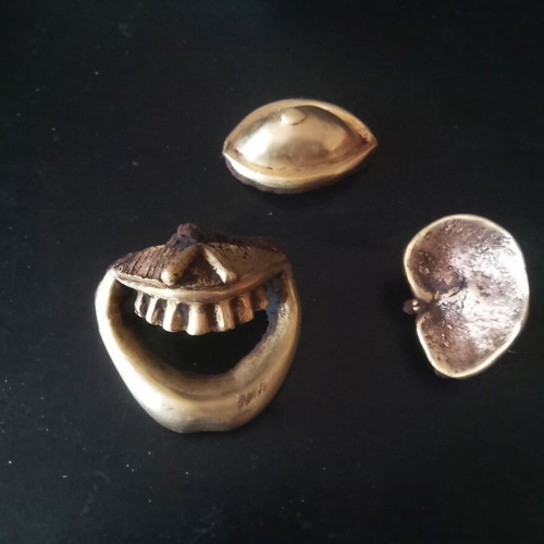 Brass surrealist micro-sculptures by Klearchou Loukopoulo, like new