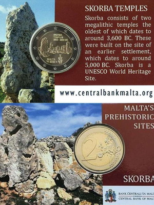 SAC Малта 2 евро 2019 UNC Ta’ Haġrat сувенирна монета