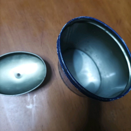Tin coffee box used, origin Spain