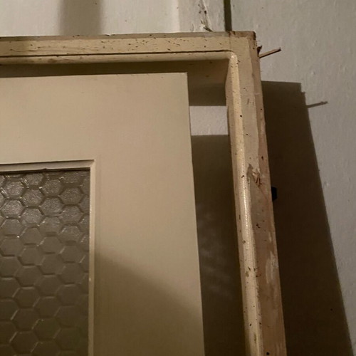Ξύλινη πόρτα μεταχειρισμένη 62.5x206cm με τζάμι κυψέλης