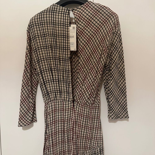 Zara checked dress new, size XS, white and red