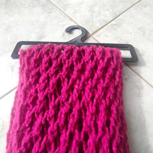 Knitted scarf used color magenta