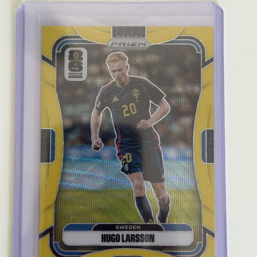 2026 Panini Prizm FIFA World Cup Hugo Larsson Yellow Wave Card