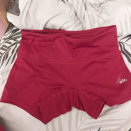Adidas elastic shorts used, red, size S