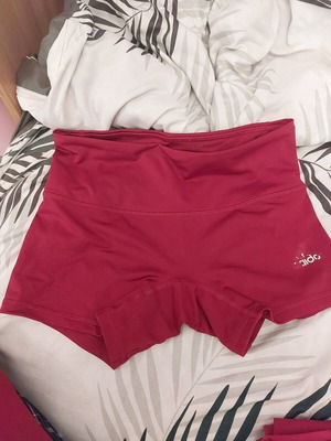 Adidas elastic shorts used, red, size S