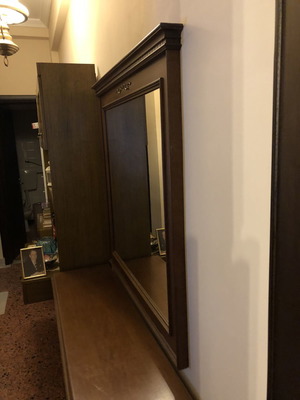 Επιτοίχιος κλασσικός καθρέφτης καινούργιος, σκαλιστό μασίφ ξύλο