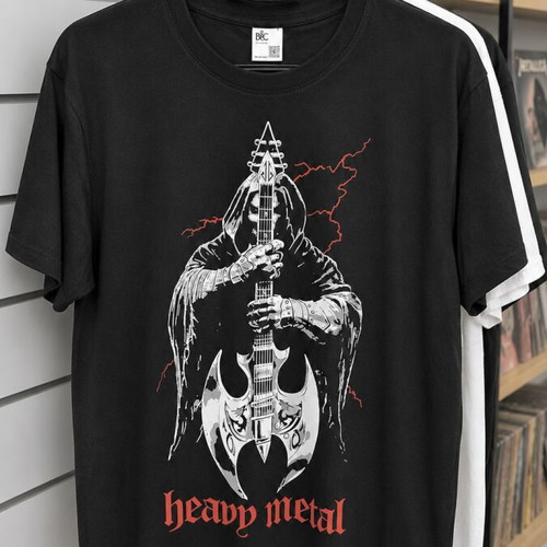 Heavy Metal cotton T-shirt, size Large, black