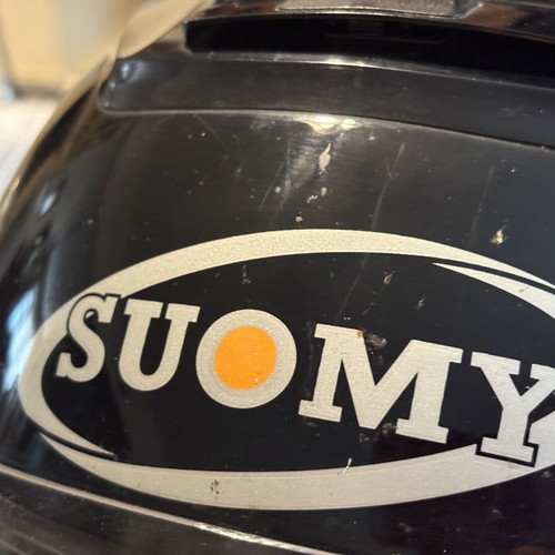 Suomy full face motorcycle helmet used, size Large, black