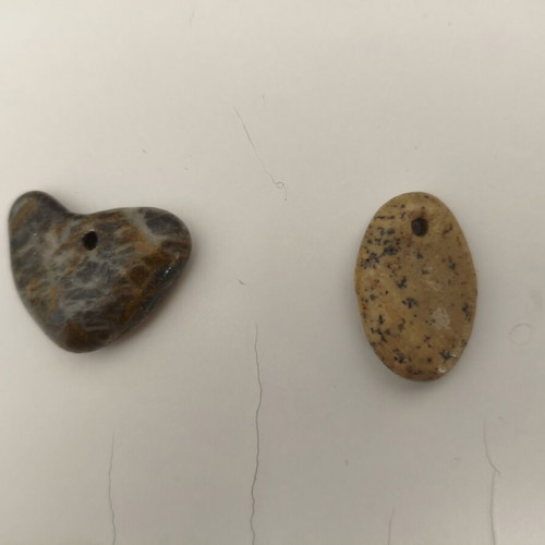 Pierced Pebbles for Jewelry Making, like new, set of 12
