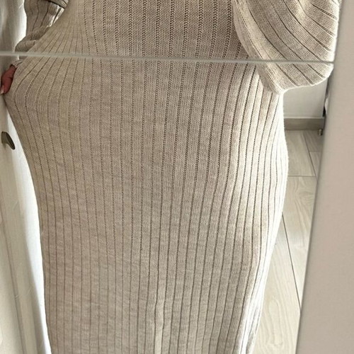 Knitted dress like new, beige, sizes M-L-XL
