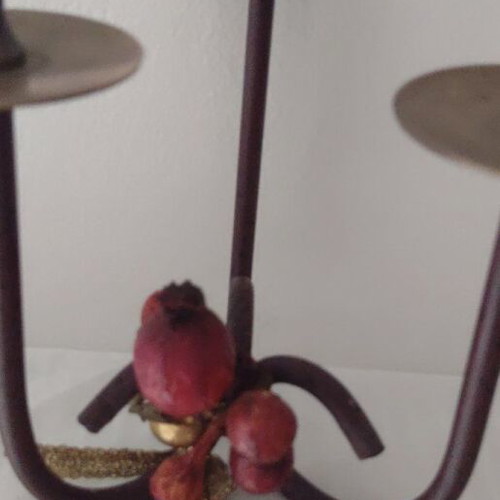 Candlestick brass and iron used, excellent condition needs polishing