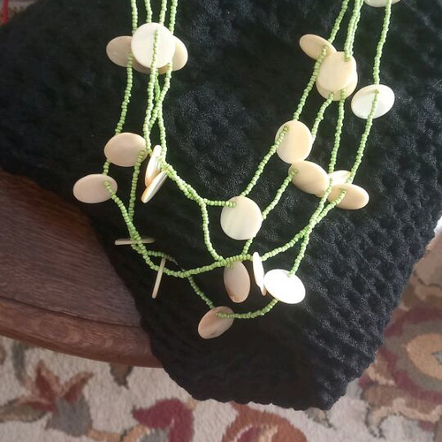 Necklace with beads and shell