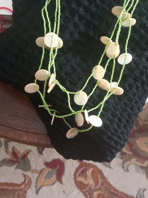 Necklace with beads and shell