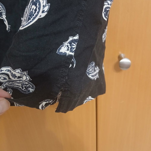 Jack and Jones men's shirt L, black with white paisley