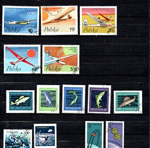 Πολωνια 14 κομπλε σειρες γραμματοσημων σφραγισμενες