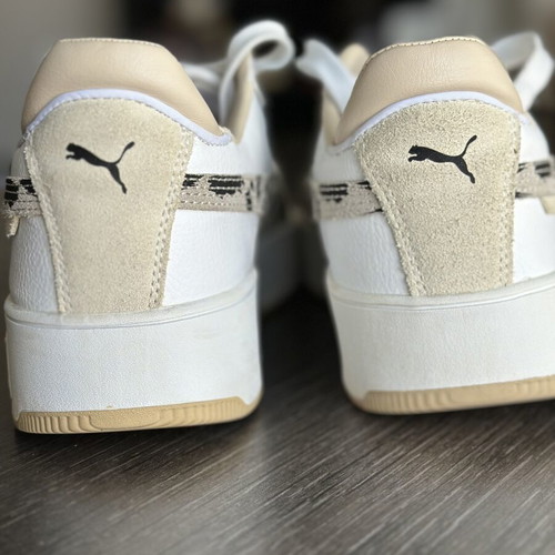 PUMA women's sneakers, size 40 EU, white with leopard print