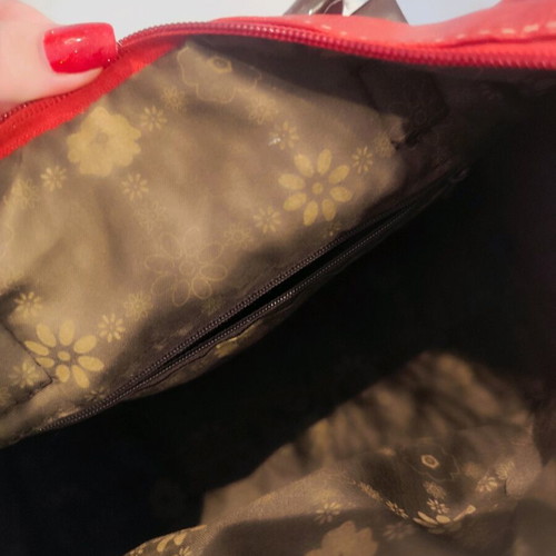 Women's handbag like new, red with studs