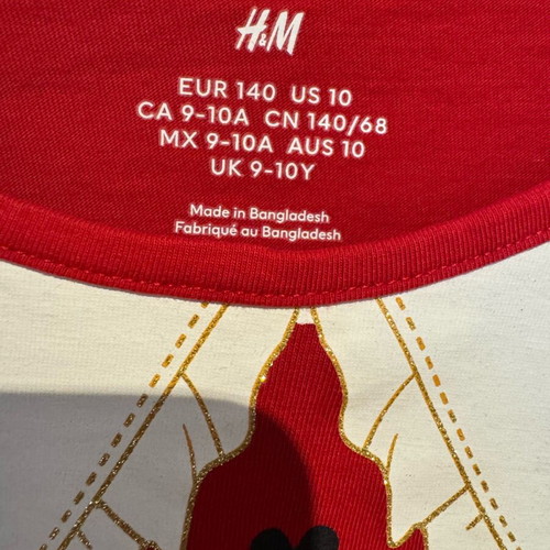 Christmas T-shirt set H&M like new, sizes 134 and 140 cm