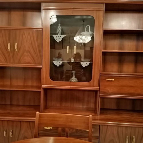 Rosewood dining set with sideboard and 6 chairs like new
