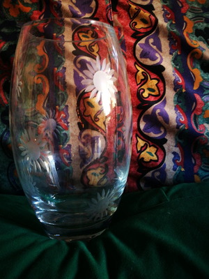 Crystal vase with suns used, height 28.5 cm