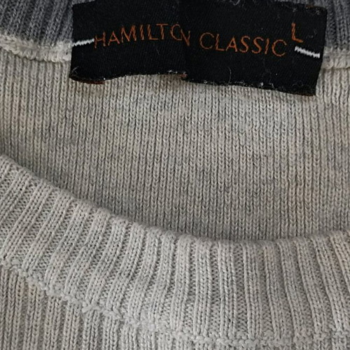 Hamilton Classics men's wool sweater like new, size large, gray-beige