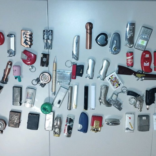 Vintage lighters used, set of 57 pieces