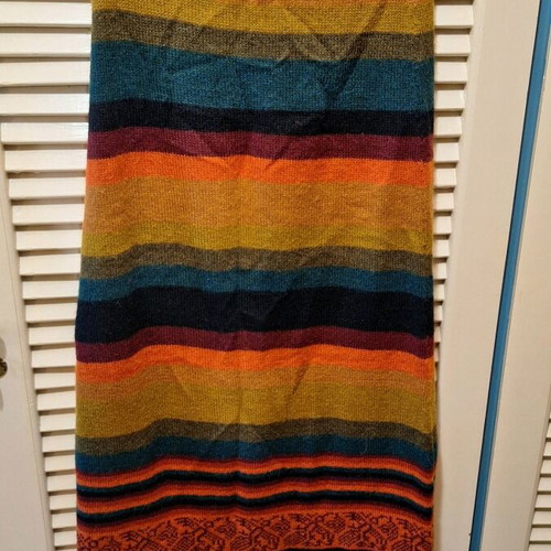 Alpaca skirt multicolored striped like new, alpaca wool and acrylic