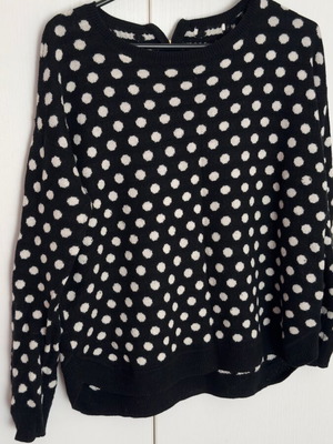 H&M polka dot sweater used, size L, black and white