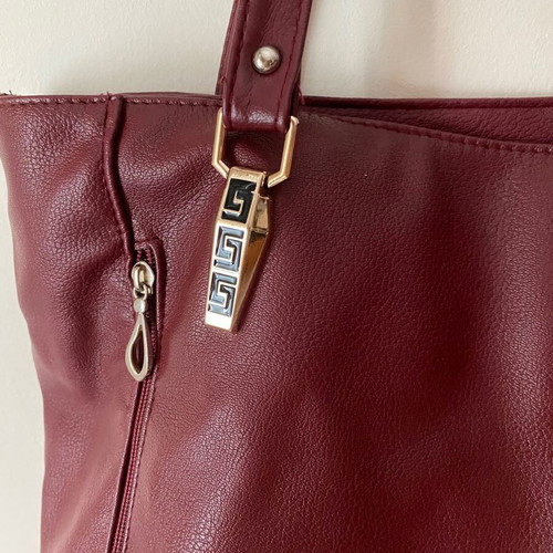 Shoulder bag large burgundy eco leather like new