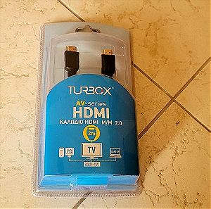Turbo-X HDMI 2.0 Cable HDMI male - HDMI male 2m Μαύρο