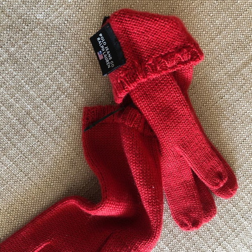 Ralph Lauren gloves new, red wool and polyester