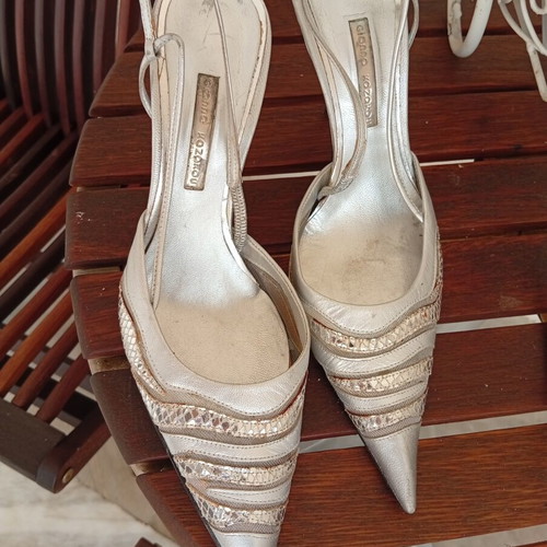 Gianna Kazakou leather heels size 41 silver like new