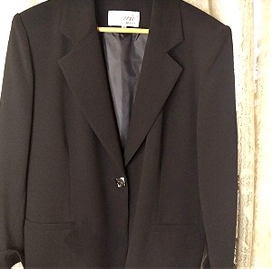 Γυναικείο σακάκι ,μαύρο μονόκουμπο Νο 56 , κομψό, σχεδόν αφόρετο με υπέροχα γυριστά μανίκια