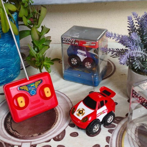 Electric toy cars with controllers, red and blue, sealed set of 2
