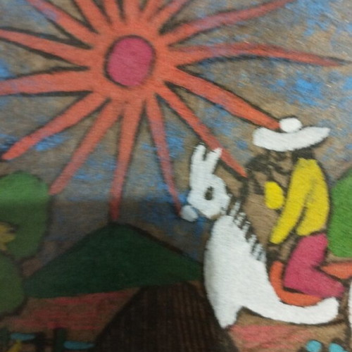 Mexican folk art Amate painting 43x33cm like new
