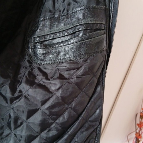 Leather vintage men's jacket XL used, black